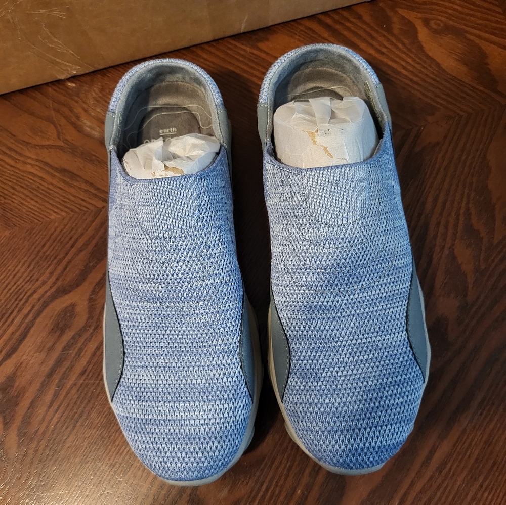 Earth Orgins Suede & Knit Trail Cloogs Talin Steel Blue Size 9.5 New In Box